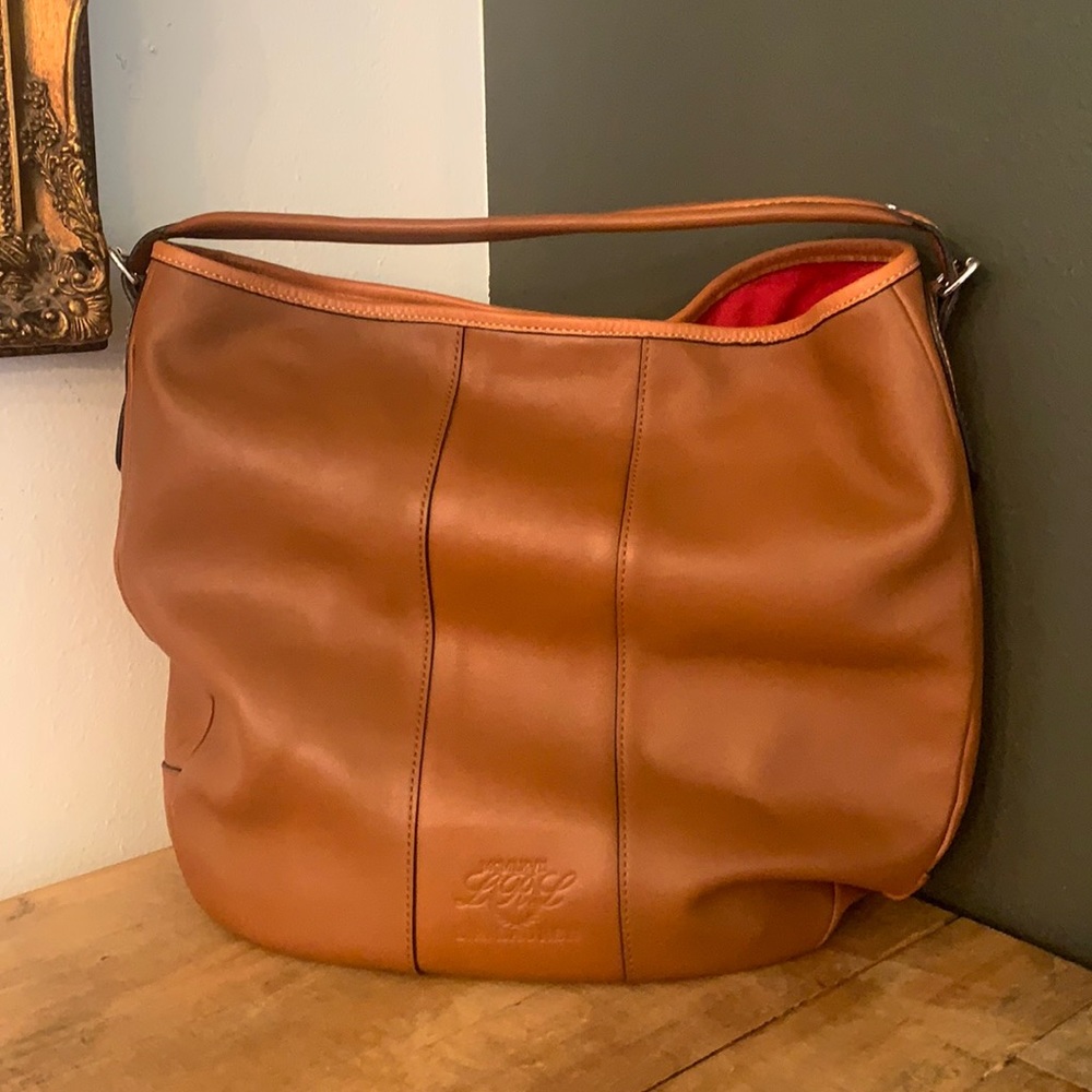 [Lauren Ralph Lauren] Brown Leather Hobo Handbag
